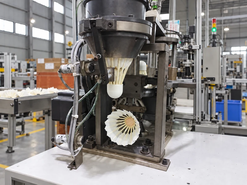 Dual-axis CNC 16-needle automated shuttlecock insertion system